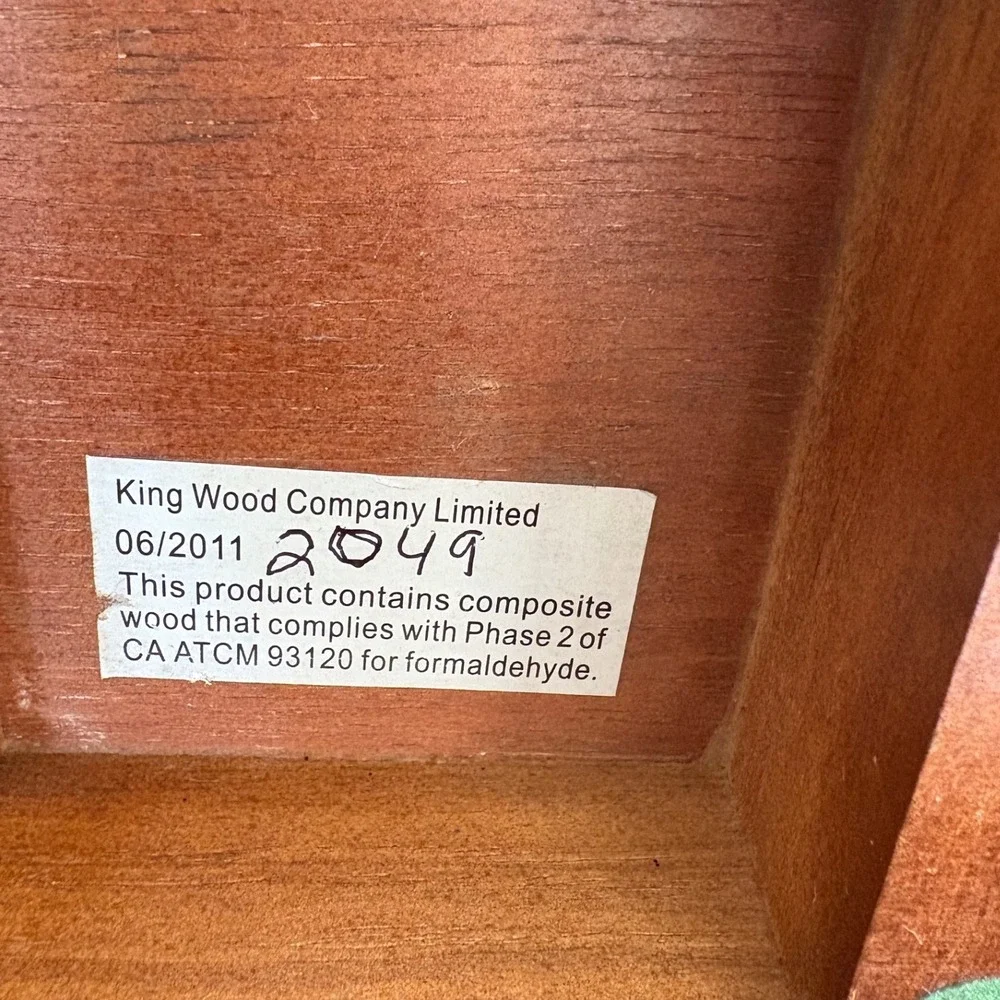 Vintage King Wood Co Wooden Jewelry Box 3 Drawers Mirrored Door Numbered‎